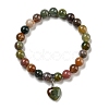 8.5mm Round Natural Indian Agate  Beaded Stretch Bracelets BJEW-C074-01O-2