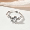 Brass Micro Pave Cubic Zirconia Finger Rings RJEW-C163-05P-3