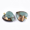Assembled Bronzite and Aqua Terra Jasper Pendants X-G-T111-04B-3