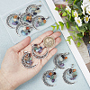 10Pcs Chakra Theme Natural Mixed Stone Pendants FIND-CA0006-23-3