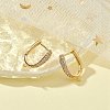 Brass Micro Pave Clear Cubic Zirconia Hoop Earring Findings ZIRC-YW0001-07G-5