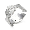 304 Stainless Steel Cuff Open Rings for Women RJEW-L341-02E-P-4
