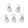 Round Imitation Pearl Acrylic  Pendants PALLOY-JF04002-02-1