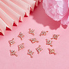 12Pcs Brass Pave Clear Cubic Zirconia Connector Charms ZIRC-AR0001-24-5