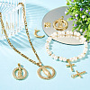 5Pcs 5 Styles Rack Plating Brass with Cubic Zirconia Pendants KK-TA0008-64-6