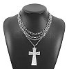 Alloy Multi Layered Necklaces for Women NJEW-U013-04P-1