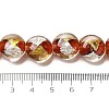 Handmade Gold Foil and Silver Foil Lampwork Flat Round Beads FOIL-C001-02D-4