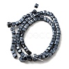 Cube Shaped Black Plated Crystal Glass Beads Strands EGLA-F013-J01-3