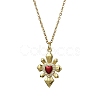 Golden Brass with Cubic Zirconia Heart Pendant Necklace NJEW-JN04592-3