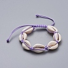 Natural Cowrie Shell Braided Beads Bracelets BJEW-JB05057-2