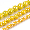 Electroplate Opaque Glass Beads Strands GLAA-T032-P4mm-AB08-4