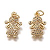 Brass Micro Pave Clear Cubic Zirconia Pendants ZIRC-B002-58G-3