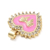 Rack Plating Brass Micro Pave Cubic Zirconia Pendants KK-Z064-05G-3