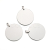 Non-Tarnish 201 Stainless Steel Flat Round Mirror Polished Finish Stamping Blank Tag Pendants LS-STAS-S030-10-2