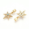 Brass Micro Pave Cubic Zirconia Pendants X-KK-T070-59B-G-2