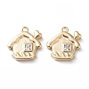 Brass Glass Charms KK-G474-07G-1
