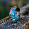 Rainbow Pride Flag Acrylic Finger Rings PW-WG35059-06-1