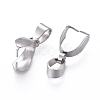 Tarnish Resistant 201 Stainless Steel Pendant Pinch Bails X-STAS-E437-28P-2