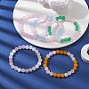 5Pcs 5 Colors Dyed Natural Malaysia Jade Round Beaded Stretch Bracelets Set BJEW-JB10140-2