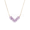 Natural Amethyst Faceted Round Beaded Arrow Pendant Brass Cable Chain Necklaces NJEW-TA00207-03-2