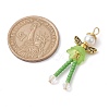 Glass Seed & Acrylic Pearl Beaded Pendants PALLOY-MZ00193-01-2