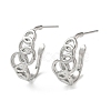 Brass Ring Stud Earrings EJEW-C070-01P-1