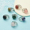 Adjustable Natural & Synthetic Gemstone Finger Rings RJEW-F075-01-5