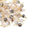 Dyed Natural Agate Faceted Round Connector Charms LS-KK-C097-04G-05-1