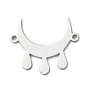 304 Stainless Steel Moon with Drop Links Connector Charms LS-STAS-D202-11P-1