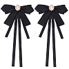 2Pcs Polyester Bowknot Pins JEWB-CN0001-11-1