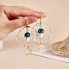 Glass Beaded Big Circle Dangle Earrings EJEW-SW00015-03-6