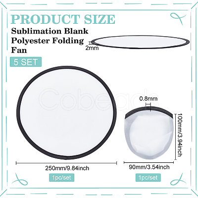 Sublimation Blank Polyester Folding Fan AJEW-WH0010-57A-1