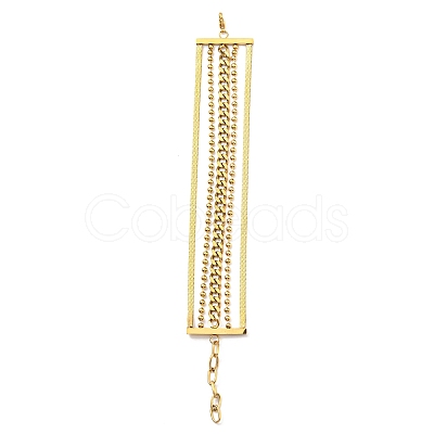 304 Stainless Steel Chains Multi-strand Bracelet for Women BJEW-G674-01A-G-1