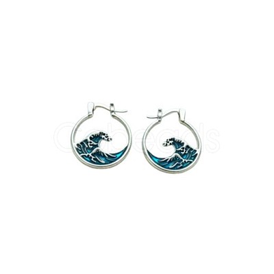 Alloy Enamel Hoop Earrings WG726C2-01-1