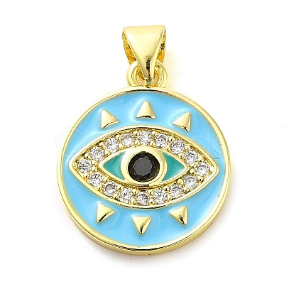 Real 18K Gold Plated Brass Clear Cubic Zirconia Pendants KK-A198-11G-02-1