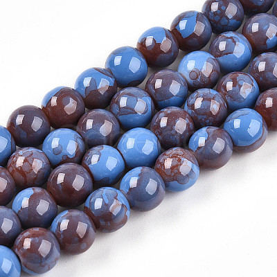 Baking Paint Glass Beads Strands DGLA-N003-10mm-C10-1