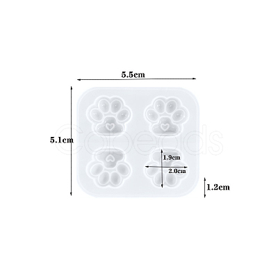 Cat Paw Print DIY Pendant Silicone Molds X-SIMO-PW0001-324A-02-1