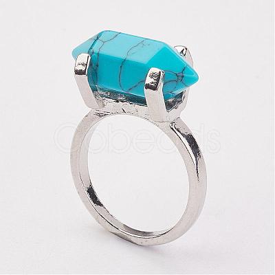 Natural & Synthetic Mixed Stone Finger Rings RJEW-P121-A-1