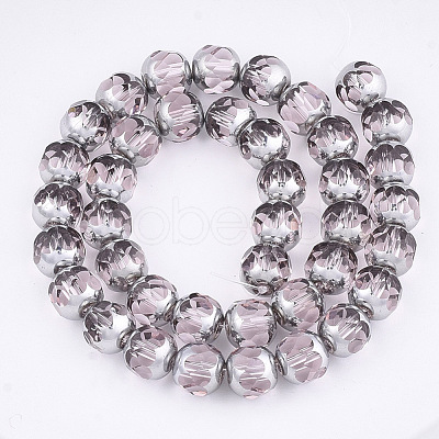 Electroplate Glass Beads Strands X-EGLA-T019-02B-1