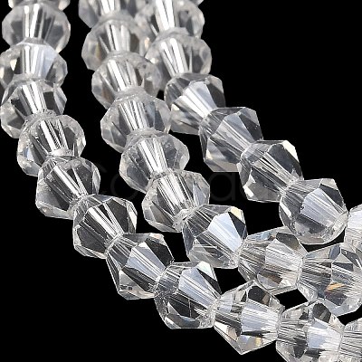 Transparent Electroplate Glass Beads Strands EGLA-A039-T6mm-B13-1
