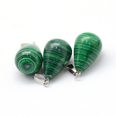 Teardrop Synthetic Malachite Pendants G-Q435-13-1