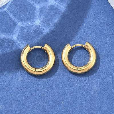 Ion Plating(IP) 304 Stainless Steel Huggie Hoop Earrings EJEW-F111-14mm-G-1