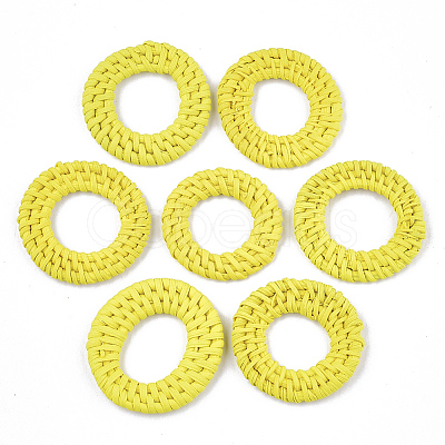 Handmade Reed Cane/Rattan Woven Linking Rings X-WOVE-T006-154B-1