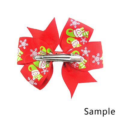 Christmas Grosgrain Alligator Hair Clips OHAR-Q053-02-1