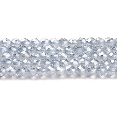 Transparent Electroplate Glass Beads Strands GLAA-H021-01A-PL03-1
