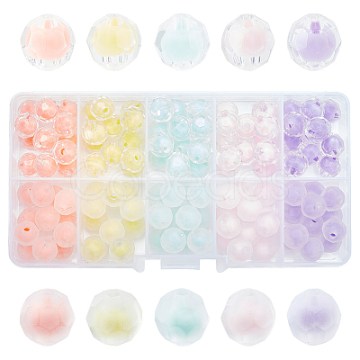 120Pcs 10 Colors Transparent Acrylic Beads TACR-PH0001-51-1