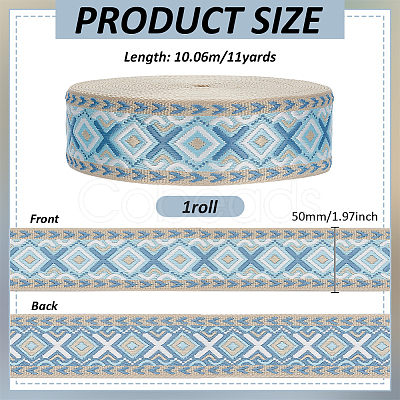 Ethnic Style Polyester Ribbon OCOR-WH0105-092B-1