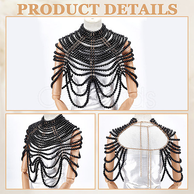 1Pc Plastic Imitation Pearl Bra Body Chain AJEW-GA0008-12A-1