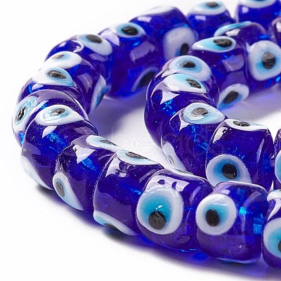 Handmade Evil Eye Lampwork Beads Strands LAMP-F024-01B-01-1