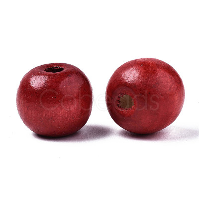 Spray Painted Natural Wood Beads WOOD-ZX040-01B-03-LF-1